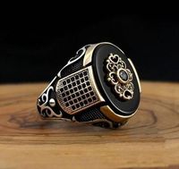 Retro Geometric Alloy Men's Rings sku image 2