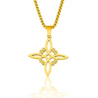 Simple Style Cross Witches Knot Alloy Hollow Out Unisex Pendant Necklace main image 6