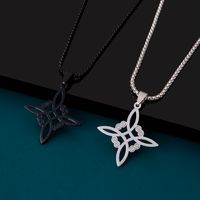 Simple Style Cross Witches Knot Alloy Hollow Out Unisex Pendant Necklace main image 4