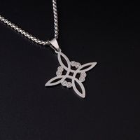Simple Style Cross Witches Knot Alloy Hollow Out Unisex Pendant Necklace main image 5