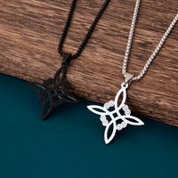 Simple Style Cross Witches Knot Alloy Hollow Out Unisex Pendant Necklace main image 9