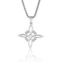Simple Style Cross Witches Knot Alloy Hollow Out Unisex Pendant Necklace sku image 9