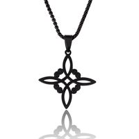 Simple Style Cross Witches Knot Alloy Hollow Out Unisex Pendant Necklace sku image 5