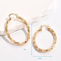 Simple Style Spiral Stripe Copper Gold Plated Hoop Earrings 1 Pair main image 2