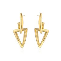 Fashion Triangle Copper Gold Plated Drop Earrings 1 Pair main image 2