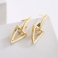 Fashion Triangle Copper Gold Plated Drop Earrings 1 Pair main image 3
