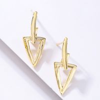 Fashion Triangle Copper Gold Plated Drop Earrings 1 Pair main image 4