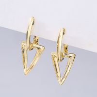 Fashion Triangle Copper Gold Plated Drop Earrings 1 Pair main image 1