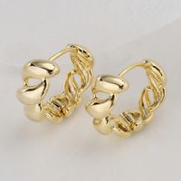 Fashion Geometric Copper Gold Plated Hoop Earrings 1 Pair main image 5