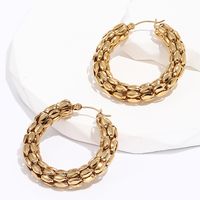 Simple Style Circle Stainless Steel Gold Plated Earrings 1 Pair main image 2