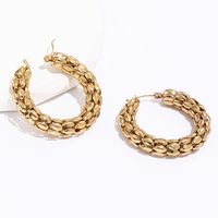 Simple Style Circle Stainless Steel Gold Plated Earrings 1 Pair main image 3