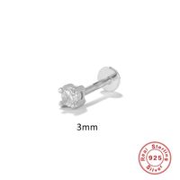 Fashion Solid Color Sterling Silver Plating Inlay Zircon Ear Studs 1 Piece sku image 7
