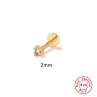 Fashion Solid Color Sterling Silver Plating Inlay Zircon Ear Studs 1 Piece sku image 3