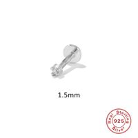 Fashion Solid Color Sterling Silver Plating Inlay Zircon Ear Studs 1 Piece sku image 1
