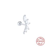 Fashion Petal Sterling Silver Plating Inlay Zircon Ear Studs 1 Piece main image 4