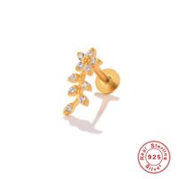 Fashion Solid Color Sterling Silver Plating Inlay Zircon Ear Studs 1 Piece sku image 10