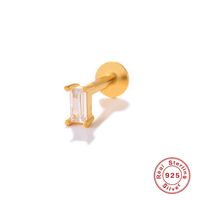 Fashion Solid Color Sterling Silver Plating Inlay Zircon Ear Studs 1 Piece sku image 4