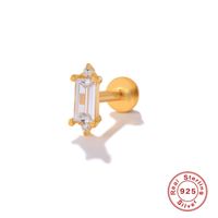 Fashion Solid Color Sterling Silver Plating Inlay Zircon Ear Studs 1 Piece sku image 12