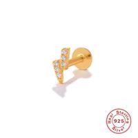 Fashion Solid Color Sterling Silver Plating Inlay Zircon Ear Studs 1 Piece sku image 9