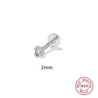 Fashion Solid Color Sterling Silver Plating Inlay Zircon Ear Studs 1 Piece sku image 2