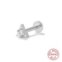 Fashion Solid Color Sterling Silver Plating Inlay Zircon Ear Studs 1 Piece sku image 25