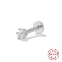 Fashion Solid Color Sterling Silver Plating Inlay Zircon Ear Studs 1 Piece sku image 17
