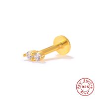 1 Pieza Moda Estrella Luna Relámpago Plata Esterlina Embutido Circón Pendientes sku image 11