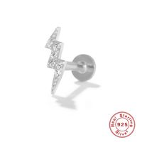 1 Pieza Moda Estrella Luna Relámpago Plata Esterlina Embutido Circón Pendientes sku image 17