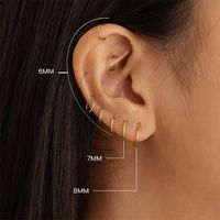 Fashion Geometric Sterling Silver Zircon Ear Studs 1 Piece main image 4