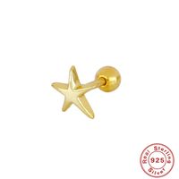 Simple Style Star Moon Sterling Silver Ear Studs 1 Piece sku image 6
