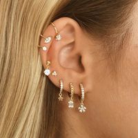 Simple Style Star Moon Sterling Silver Ear Studs 1 Piece main image 3