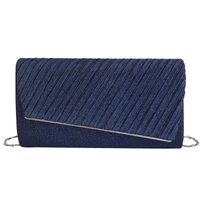 Blue Black Silk Stripe Frosted Square Evening Bags main image 4