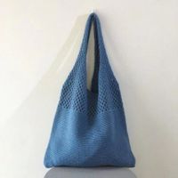 Women's Basic Solid Color Knit Shopping Bags sku image 15