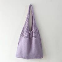 Frau Vintage-stil Streifen Einfarbig Stricken Einkaufstasche sku image 9