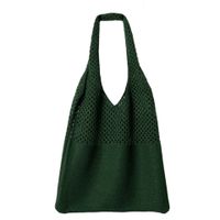 Women's Vintage Style Stripe Solid Color Knit Shopping Bags sku image 8