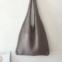 Women's Vintage Style Stripe Solid Color Knit Shopping Bags sku image 6