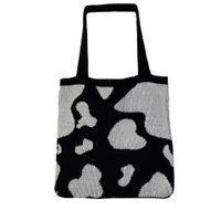 Women's Vintage Style Color Block Knit Shopping Bags sku image 1