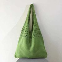 Women's Basic Solid Color Knit Shopping Bags sku image 14