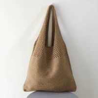 Women's Basic Solid Color Knit Shopping Bags sku image 7