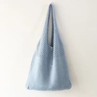 Women's Basic Solid Color Knit Shopping Bags sku image 11