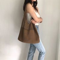 Women's Basic Solid Color Knit Shopping Bags main image 5