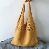 Women's Basic Solid Color Knit Shopping Bags sku image 2