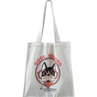 Women's Cute Animal Letter Canvas Shopping Bags sku image 1
