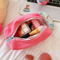 Cute Solid Color Plush Large Capacity Pencil Bag Girl Stationery main image 2