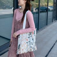 Women's Fashion Flower Canvas Lace Shopping Bags main image 5