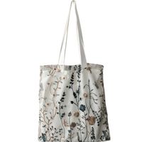 Women's Fashion Flower Canvas Lace Shopping Bags sku image 1