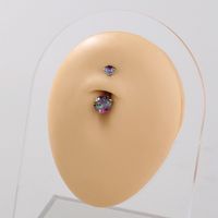 Nordic Style Water Droplets Spider Stainless Steel Inlay Zircon Belly Ring 1 Piece main image 10