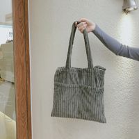 Women's Fashion Stripe Plush Shopping Bags sku image 1