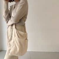 Women's Fashion Stripe Plush Shopping Bags main image 3