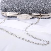 Black Gold Silver Nylon Solid Color Oval Clutch Evening Bag main image 4